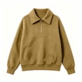 thumbnail image 4 of Perfectbot Women's Quarter Zip Collared Sweatshirt Long Sleeve Casual Loose Fit Fall Fashion Top, 4 of 6