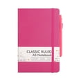thumbnail image 2 of Journal Notebook Hardcover Classic Ruled A5 Notebook Lined Journal with Pen & Pen Holder for Work Office Note Taking,5.1"x8.3",128 Pages(Hot Pink), 2 of 9