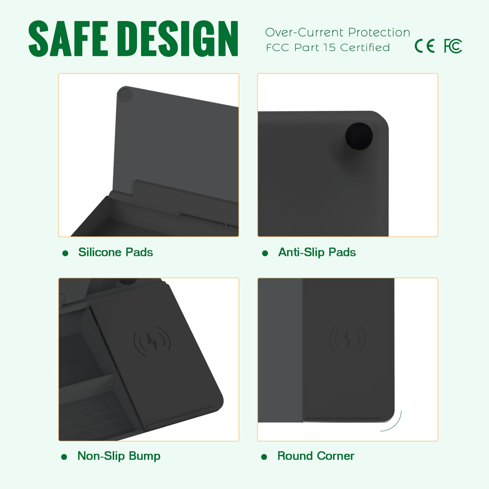 Desktop Glass Whiteboard With Wireless Station  Dry Erase Board Computer Pad Stand Organizer For Home School Office Desk Accessories Black
