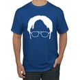 thumbnail image 1 of Wild Bobby, Office Dwight Glasses Face Silhouette Funny Schrute, Pop Culture, Men Graphic Tee, Royal, Small, 1 of 4