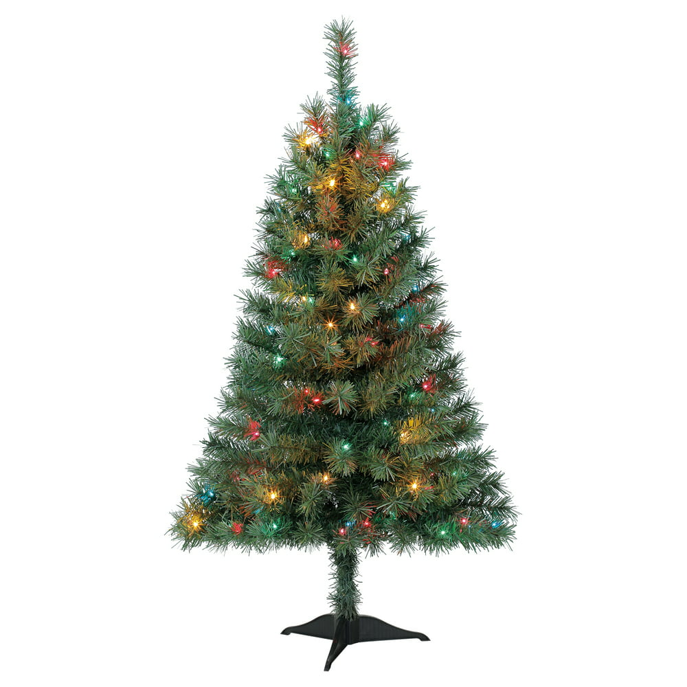 Holiday Time Prelit Spruce Christmas Tree 4 ft, Green - Walmart.com ...