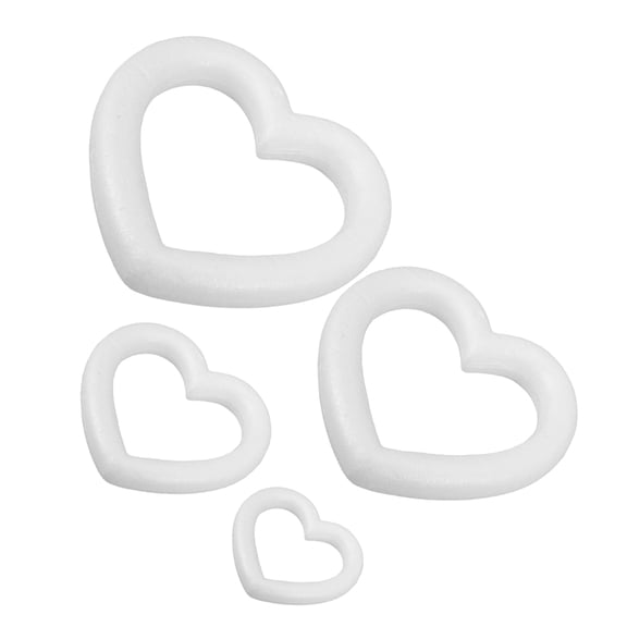 WHAMVOX White Foam Heart Models for Crafts and Decoration 4 Pieces Create Unique Wedding Decorations