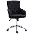 thumbnail image 2 of HOMCOM Home Office Chair Tufted Velvet Desk Chair w/ Nailhead Trim Mid Back, 2 of 9