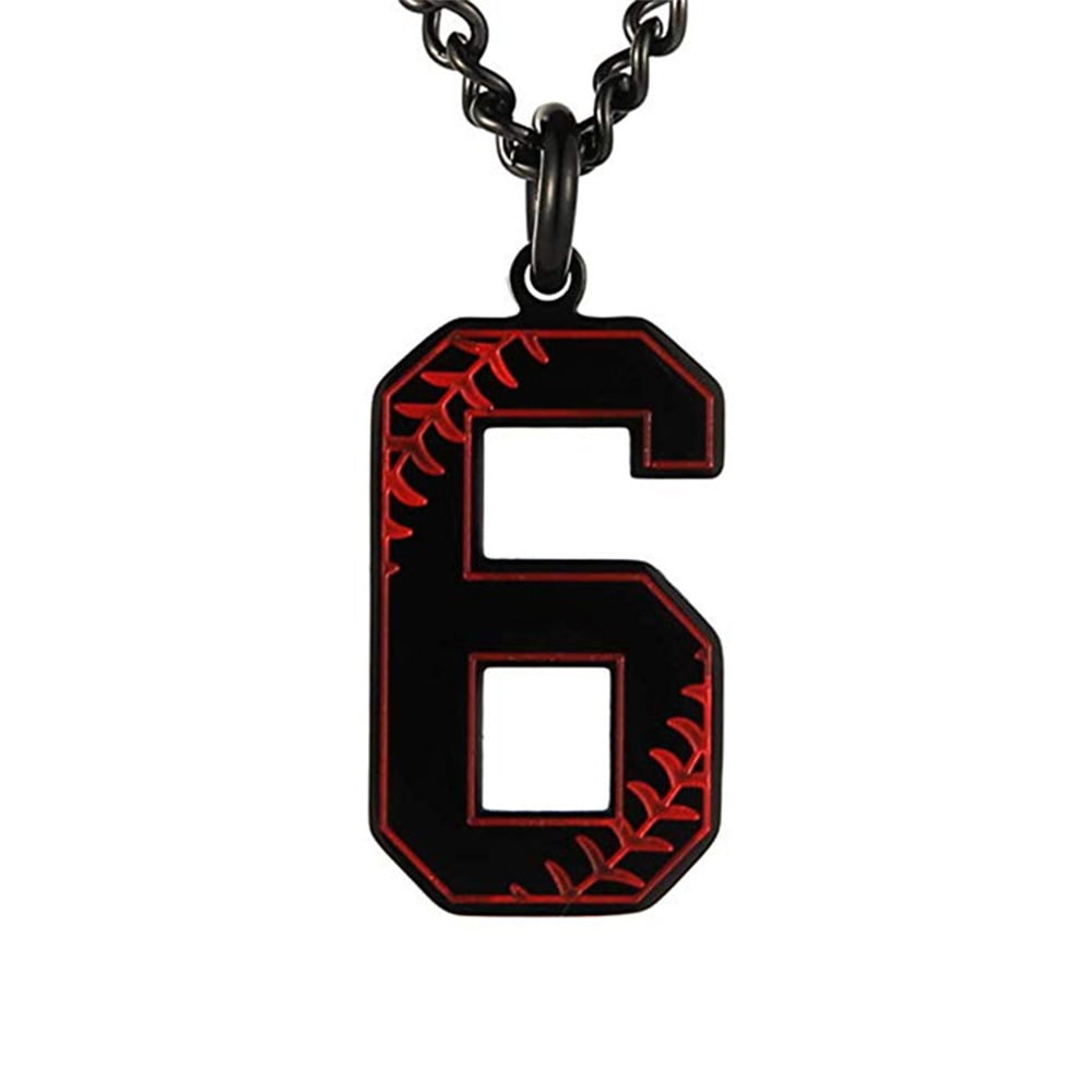 Baseball Number Necklace for Boy 0-9 Number Necklace Stainless