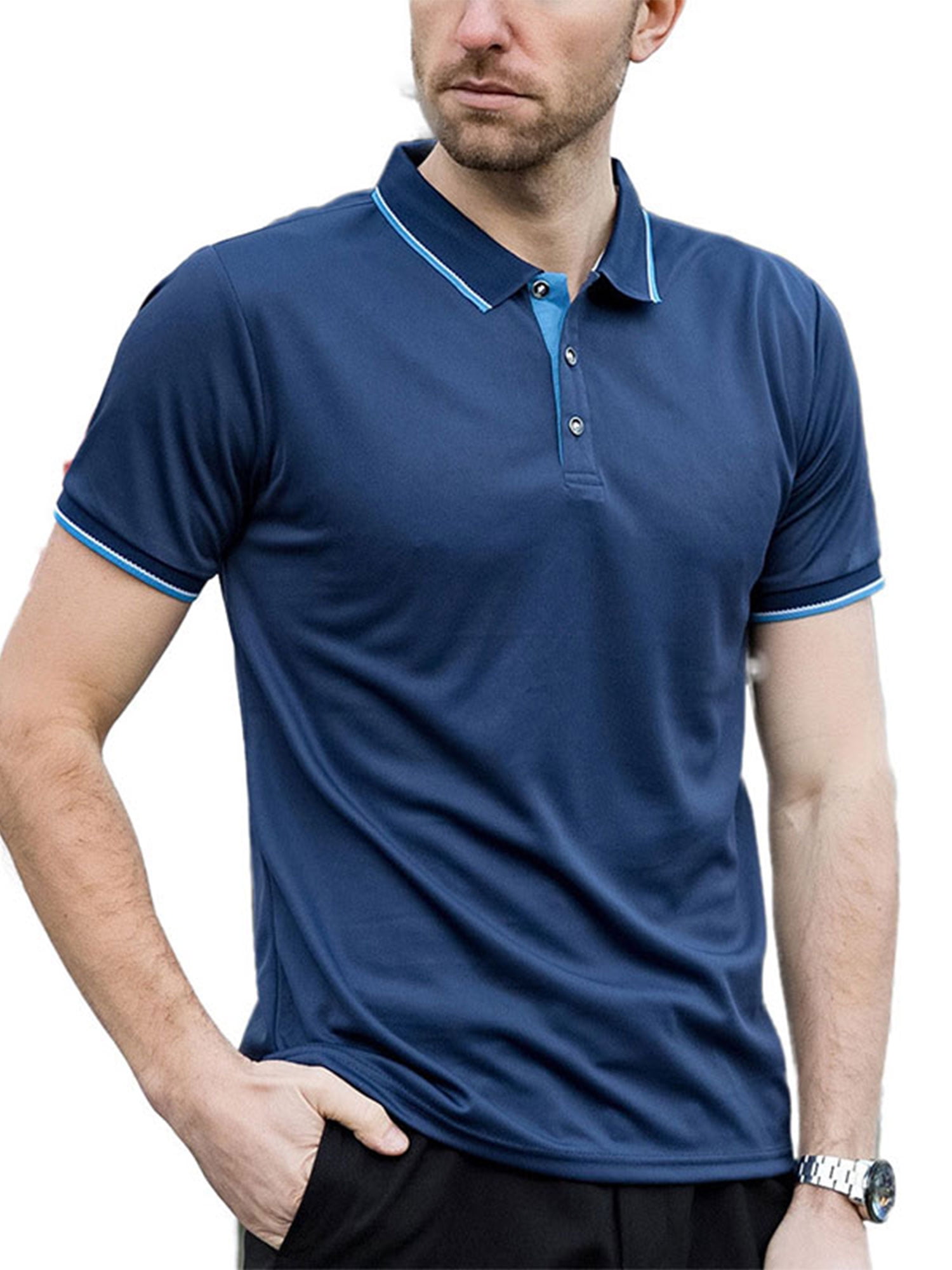 Niuer Summer Basic Polo Shirts Men Breathable Sportswear Tops Short ...