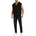 thumbnail image 2 of INSPIRE CHIC Men's Vest Hoodie Zip Up Sleeveless Drawstring Hooded Vest L Black, 2 of 6