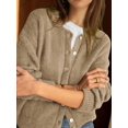 thumbnail image 3 of Gynyvoja Long Sleeve Crewneck Button Down Womens Sweaters Spring Open Front Chunky Cardigan for Women Khaki XL, 3 of 9
