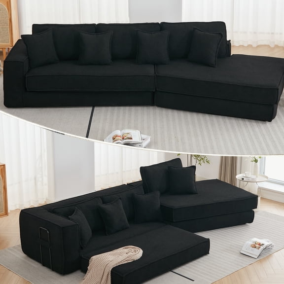 3 - seat Convertible Sofa - Ample Seating and Sleeping Space for Multiple People