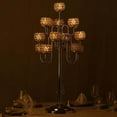 thumbnail image 2 of Efavormart 40" Tall 13 Arm Silver Metal Crystal Beaded Candelabra Candle Holders, Goblet Votive Candle Holders, 2 of 6
