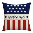 thumbnail image 3 of Qocolhg Independence Day Decorations Pillow Covers 18x18 4th of July American Flag Stars and Stripes Patriotic Throw Pillow Covers Freedom Pillows Decor for Memorial Day Party Home, 3 of 7