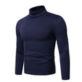 thumbnail image 5 of Dagegui Time Limited Discount! Mens Mock Turtleneck T-Shirts Winter Cotton Long Sleeve Base Layer Shirt Thin Fleece Tops Solid Color Thermal Undershirts Pullover Shirts Navy,XL, 5 of 5