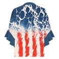 thumbnail image 4 of Womens 4th of July Shirts Fourth of July Women Shirts Independence Day Shirt for Women American Flag T Shirts for Women Ladies New Lace 3/4 Sleeve V-Neck Button Independence Day Printed Tops, 4 of 5