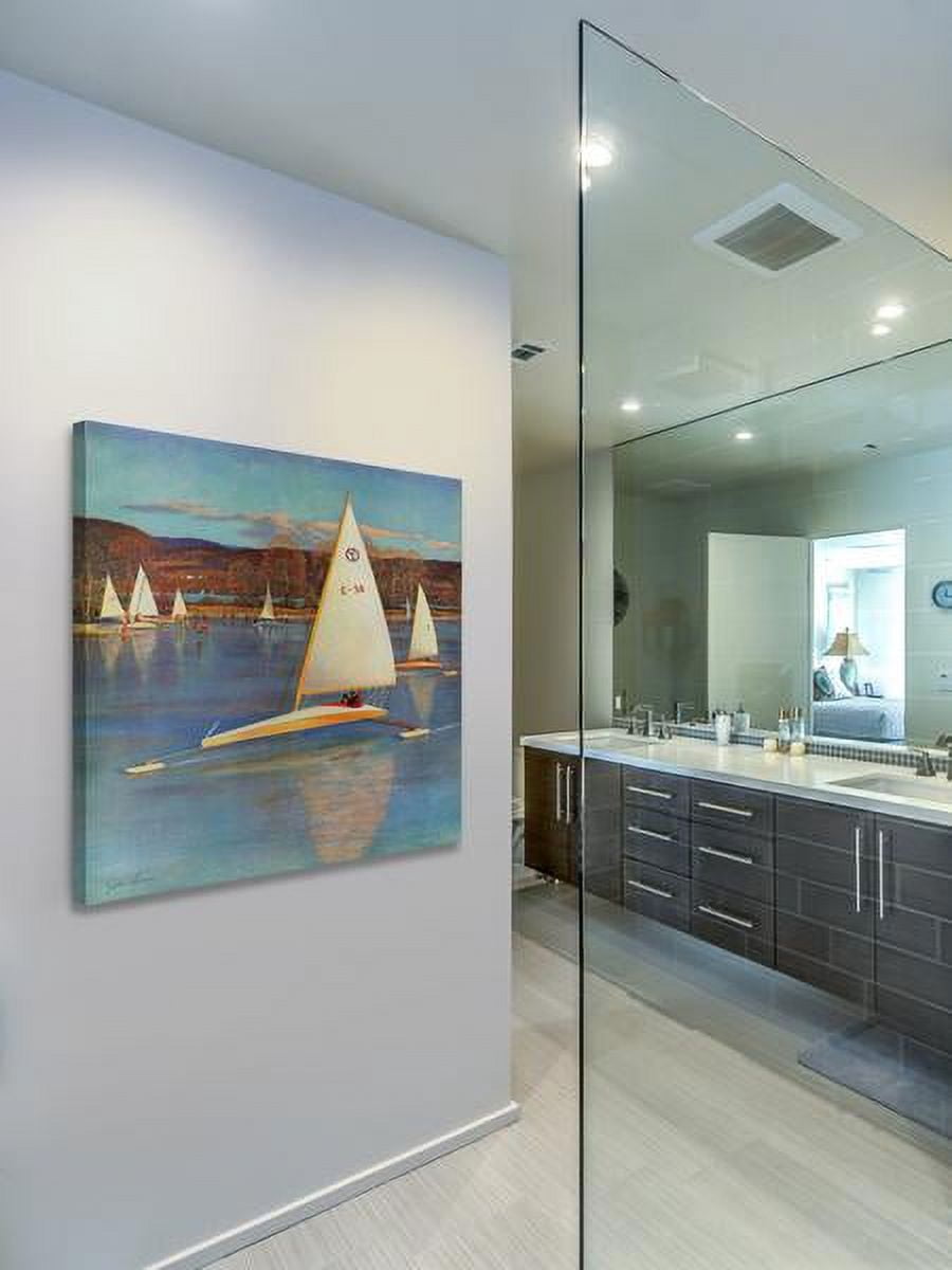 "Racing Boats" Painting Print on Wrapped Canvas