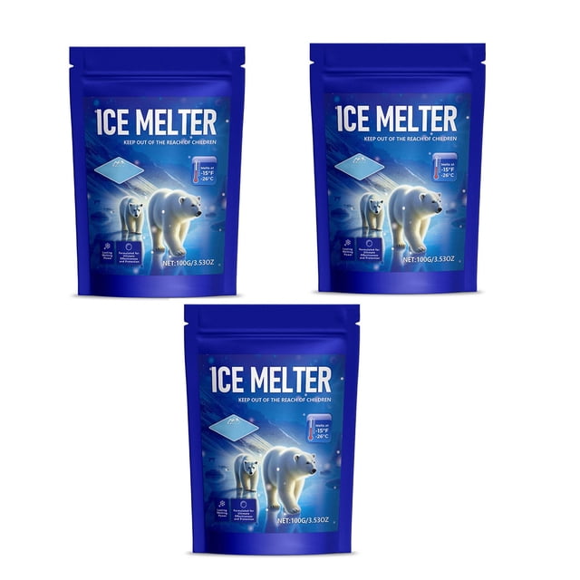 shyuyusa Low Temperature Resistant Snow Melting Agent, Efficient Ice Dissolving Granule, Weather Adaptable Defroster for Concrete Ground Outdoor Winter Road Clearing