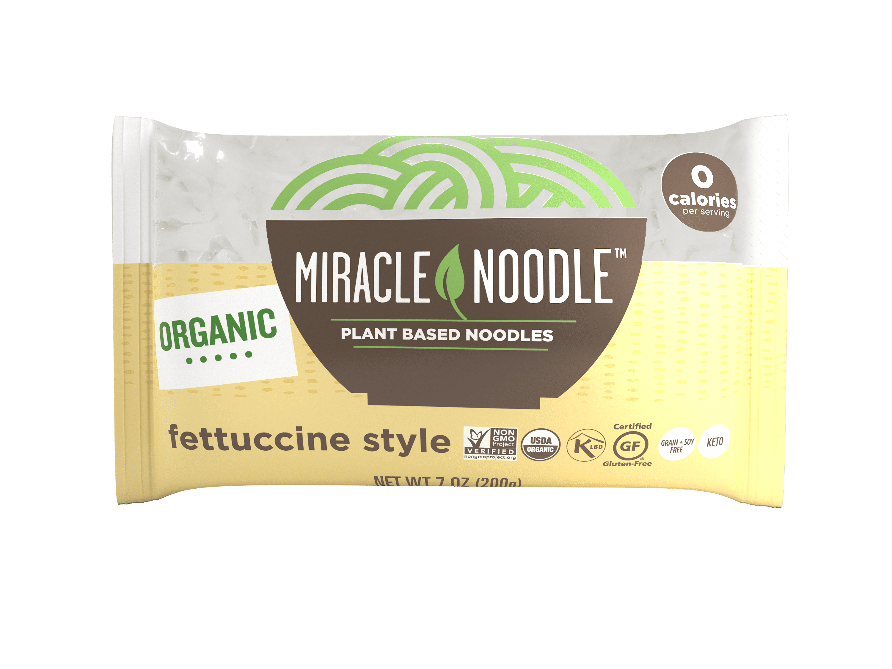 Miracle Noodle Organic Shirataki Fettuccine Shirataki Pasta, 7 oz