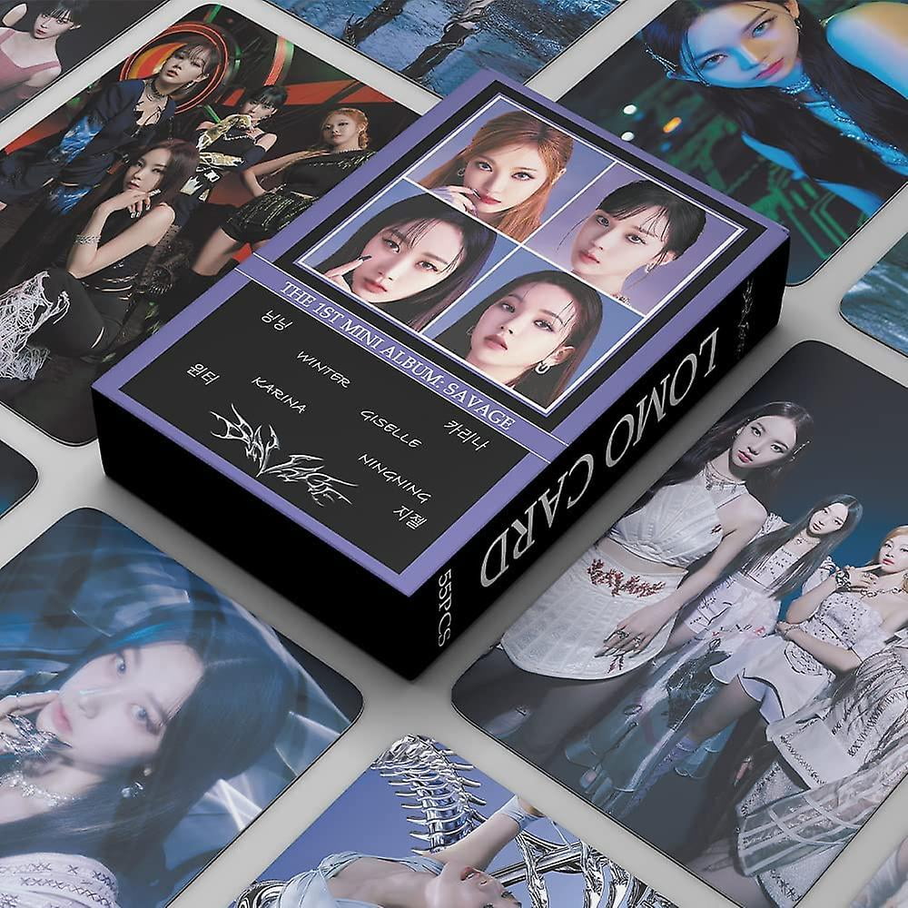 Aespa Photo Cards 55pcs Aespa Savage New Album Lomo Cards Aespa