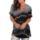 thumbnail image 2 of Blusa estampada elegante con cuello en V manga corta camiseta suelta Tops OAVQHLG3B Store lin121212, 2 of 5