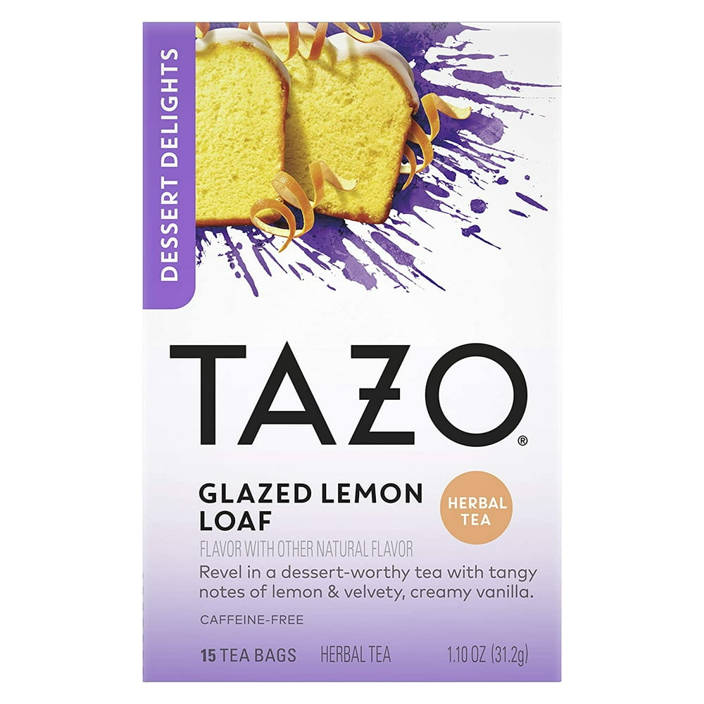 Tazo Dessert Delights Tea Glazed Lemon Loaf Sugar and Calorie Free 15 Count, Pack of 6 Walmart