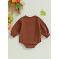 thumbnail image 4 of Hirigin Baby Romper, Long Sleeve Letters Bat Pumpkin Print Halloween Bodysuit, 4 of 9