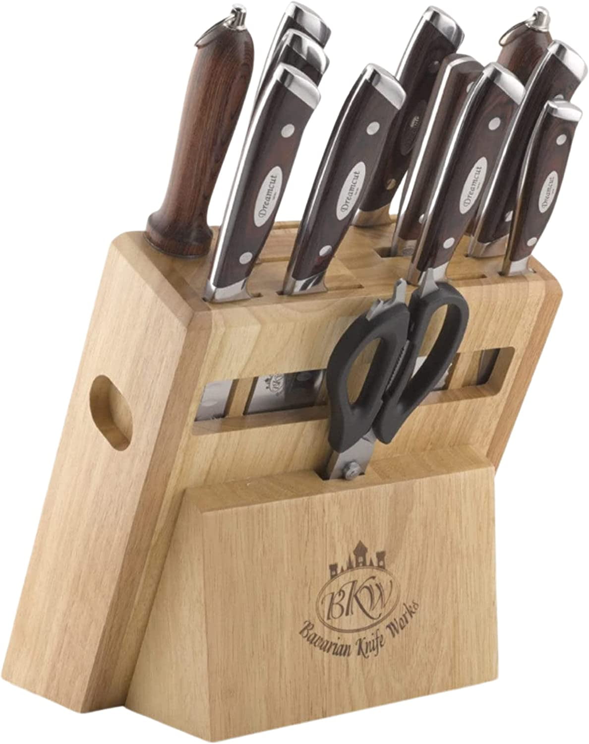 Bavarian Knife Works 12 PCS Kitchen Knife Set, Razor Sharp Blades, Made of German Steel
