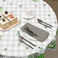 thumbnail image 4 of St Patricks Day Round Tablecloth 60 Inch Buffalo Plaid Shamrock Eucalyptus St Patrick''s Day Decorative Table Cloth Spring Holiday Washable Polyester Table Cover for Kitchen Dining Room Party Decor, 4 of 5