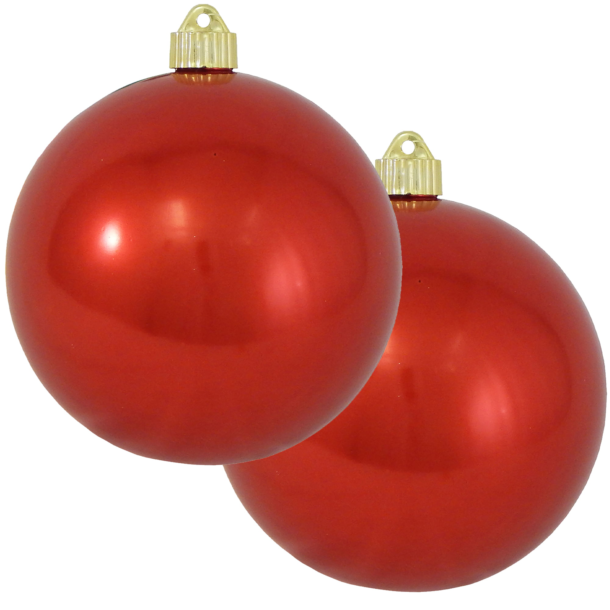 150mm Christmas By Krebs Commercial Grade Shatterproof Indoor Outdoor Plastic Water UV-Resistant Diamond Ball Ornaments 2 Pack Shiny Sonic Red 6
