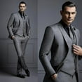 thumbnail image 1 of Fashion Handsome Groom Tuxedos Jacket Vest Pant-DF, 1 of 3
