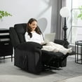 thumbnail image 2 of HOMCOM Manual Recliner Chair with 8 Vibration Massage, Side Pockets, Black, 2 of 10