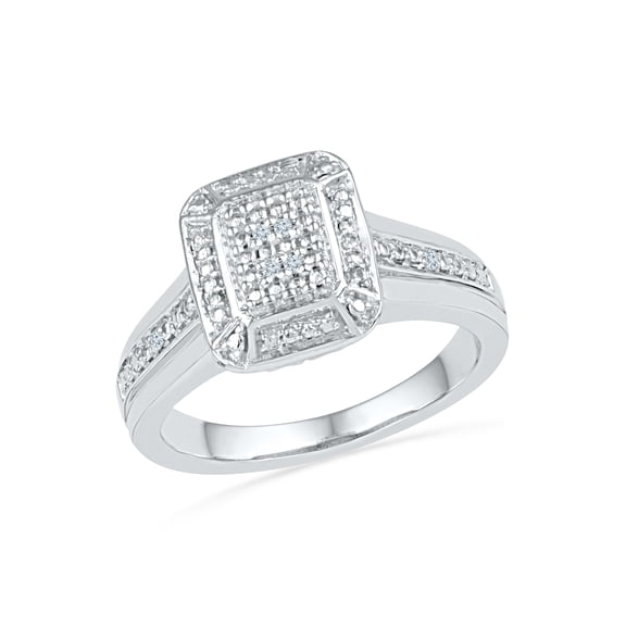 STERLING SILVER 0.03 CTTW WHITE DIAMOND FASHION RING