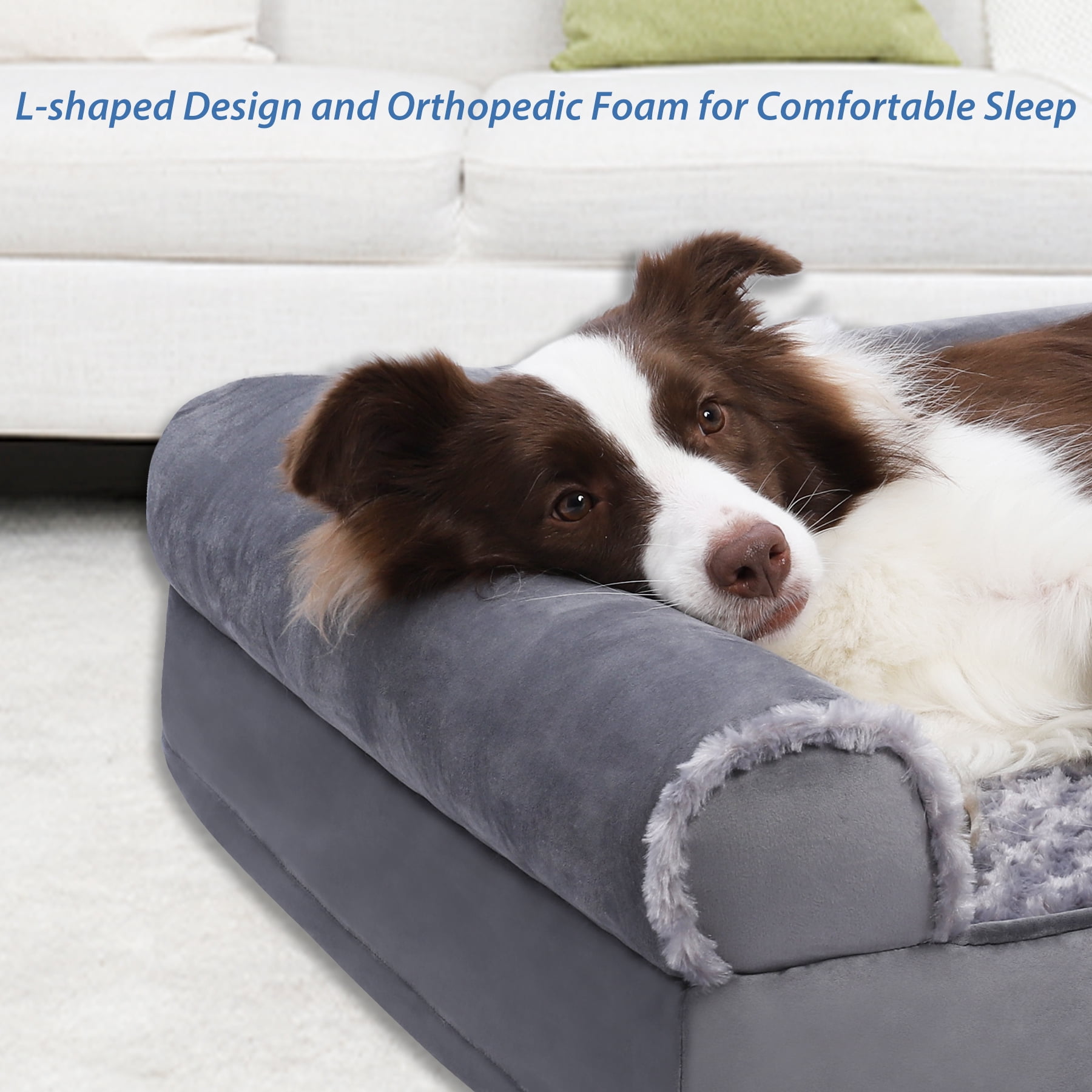 KSIIA Washable Pet Couch Bed for XLarge Dogs，40"x32" Orthopedic Dog Bed with Non-Slip Bottom
