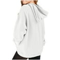 thumbnail image 4 of Garbnen Girls Oversized Hoodie White Long Sleeve Oversized Sweatshirt with Pocket Fall Fleece Preppy Clothes for Teenage Girls 12-13 Years, 4 of 6