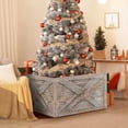 thumbnail image 1 of Gymax 37 x 27 inches Solid Wooden Christmas Tree Box w/ Hook & Loop Fasteners Grey, 1 of 10