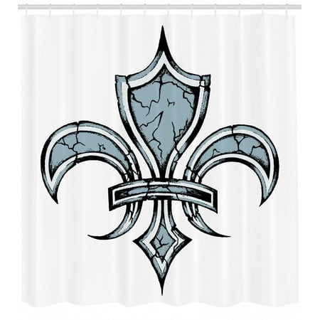Fleur De Lis Shower Curtain Grungy Lily Retro Renaissance Spirit
