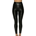 thumbnail image 2 of XIAfhje Leather Pants Women High Waist Leggings Pvc Leggings Butt Lift Stretchy Pu Leggings Sexy Shiny Wet Look Slim Fit Trousers Faux Leather Leggings Skinny Tights Long Pants, 2 of 5