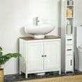 thumbnail image 6 of Demi Bonn 23" Freestanding Bathroom Vanity with U-Shape Cut-Out and Adjustable Shelf, Pedestal Sink 2-Door Cabinet, Under Sink Cabinet, White, 6 of 11