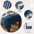 thumbnail image 5 of Navy Blue Beige Striped Table Cloth Waterproof Tablecloths, Modern Farmhouse Retro Lines Tablecloth Dining Table Cover for Kitchen Party Tabletop Outdoor, Rectangle Tablecloth 60x102 Inch, 5 of 9