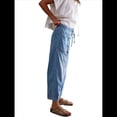 thumbnail image 2 of Pantalones Vaqueros Holgados de Tiro Bajo para Mujer, Informales, con Cintura Elástica y Bolsillos. Azul L, 2 of 8
