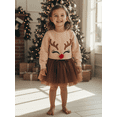 thumbnail image 4 of BemeyourBBs Toddler Baby Girl Christmas Outfit Reindeer Long Sleeve Sweatshirt and Tulle Tutu Skirt 2 Piece Set Xmas Clothes, 4 of 9