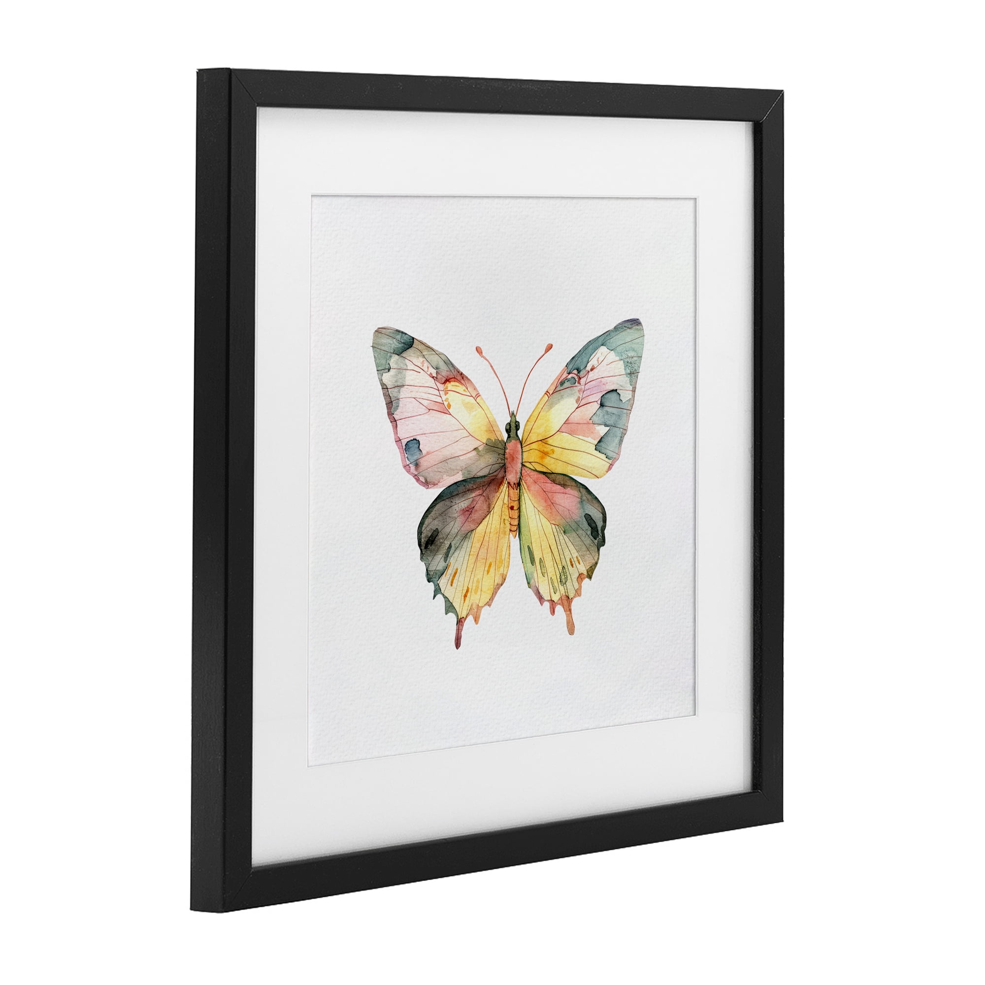 Stupell Industries Watercolor Butterfly Subtlety Black Framed Print Under Glass, design by Kim Allen