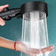 thumbnail image 2 of Cabezal de ducha con modo de ahorro de agua y diseño ergonómico, alta presión, para duchas eficientes y cómodas (negro), 2 of 5