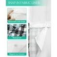 thumbnail image 3 of No Hook Shower Curtain with Snap in Liner, Christmas Blue Snowflake Black White Plaid Hotel Shower Curtains for Bathroom, Washable Shower Curtain Liner Set with Mesh Top Window, 72”x78”, 3 of 6