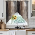 thumbnail image 4 of Brown Kitchen Window Curtains, Swag Curtains Valance for Bedroom Living Room Bathroom, Modern Ombre Abstract Art Oil Painting Rod Pocket Window Treatment Curtain Block Drapes 2 Panels 28"x36", 4 of 9