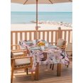 thumbnail image 2 of Outdoor Tablecloth with Umbrella Hole for Patio/Picnic/Party/Camping, Pink Horse Waterproof Table Cloth Rectangle Table Cover Washable, Rustic Spring Floral Summer Botanical (60"x 84"), 2 of 8
