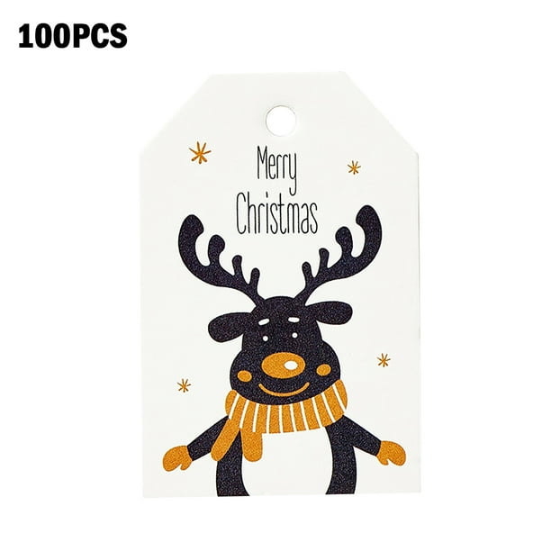 Etiqueta de papel con temática navideña Etiqueta de papel artesanal de bricolaje Oficina en casa Decoración de vacaciones Adorno colgante, Animal de Navidad Kearding HA000503-02B
