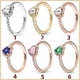 thumbnail image 4 of Anillo de plata de ley S925 con circonitas en forma de corazón y color azul pálido y verde, 4 of 6