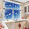 thumbnail image 7 of Kitchen Curtains Blue Snowflake Xmas Ball Valances and Window Curtains 3 Pcs Set Christmas Festive Fir Tree Branch Snow Winter Short Tier Curtain for Room Treatment Small Kitchen Window Decor, 7 of 7