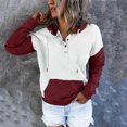 thumbnail image 3 of Vedolay Fall Tops for Womens Hoodies Half Zip Long Sleeve Oversizd Crop Pullover Sweatshirts with Pockets,Red L, 3 of 5