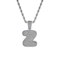 thumbnail image 2 of Lujo 18k Plateado Micro Circón de la de la de la 'Y / Z / W / X' Collar Colgante Para Hombre Plata, 2 of 7
