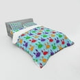 thumbnail image 2 of Ambesonne Cartoon Bedding Set 4 Pcs, Crabs on Blue Backdrop, Queen, Multicolor, 2 of 2