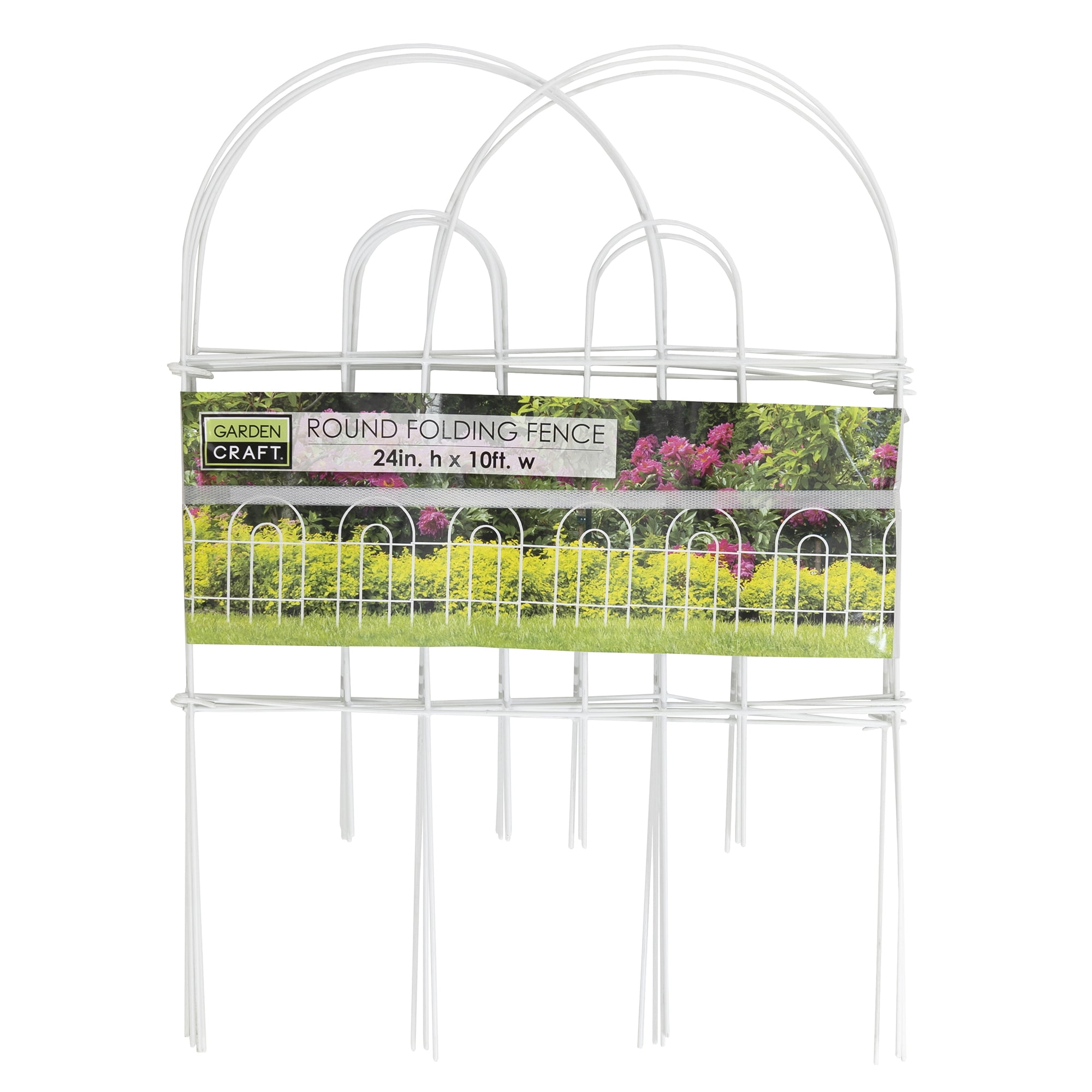 Origin Point Gard'n Border Round Folding Fence, White, 24-Inch x 10-Feet-(52410)
